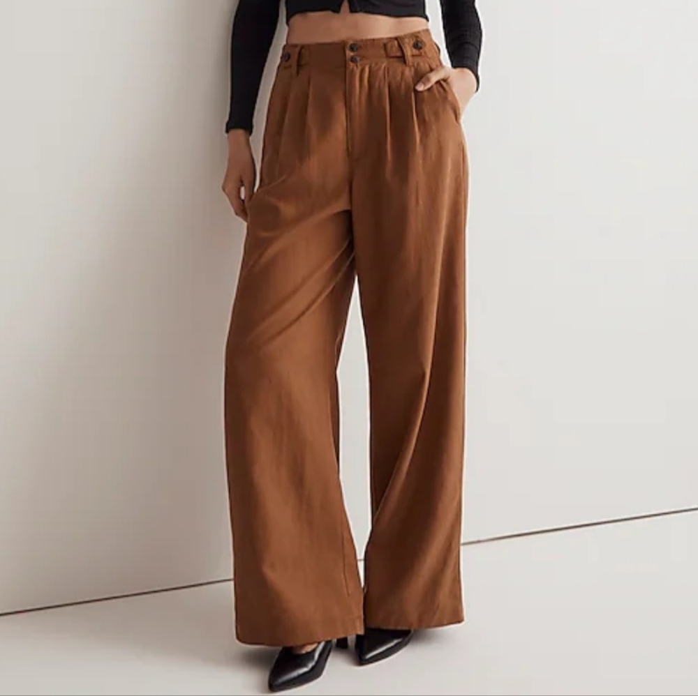 Madewell The Harlow Wide-Leg Pant in Acorn Size 4